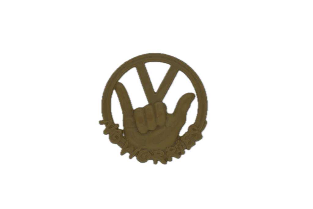 No Worries Emblem | inspiriert vom Käfer & Bulli Klassiker, 3D-gedruckt