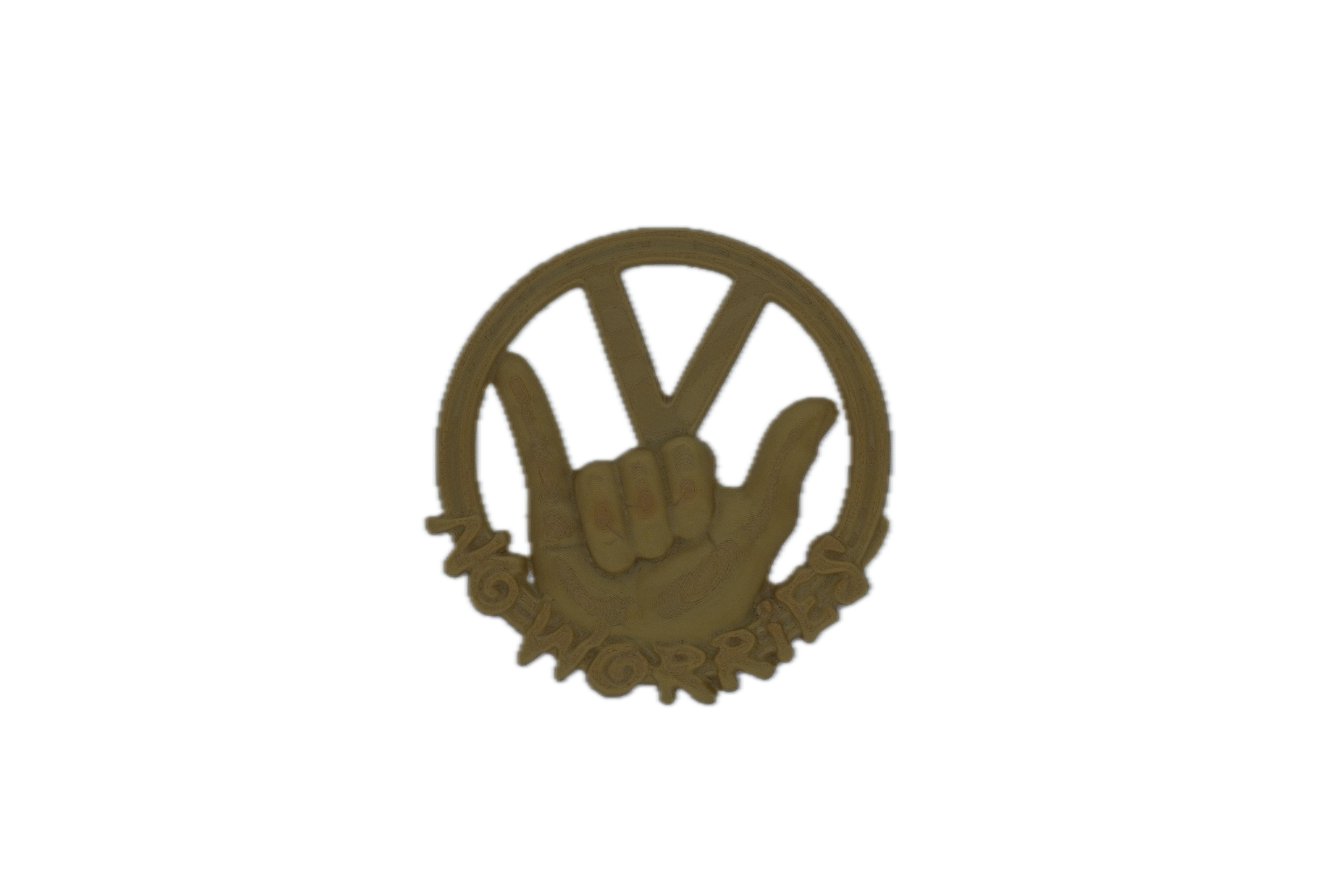 No Worries Emblem | inspiriert vom Käfer & Bulli Klassiker, 3D-gedruckt