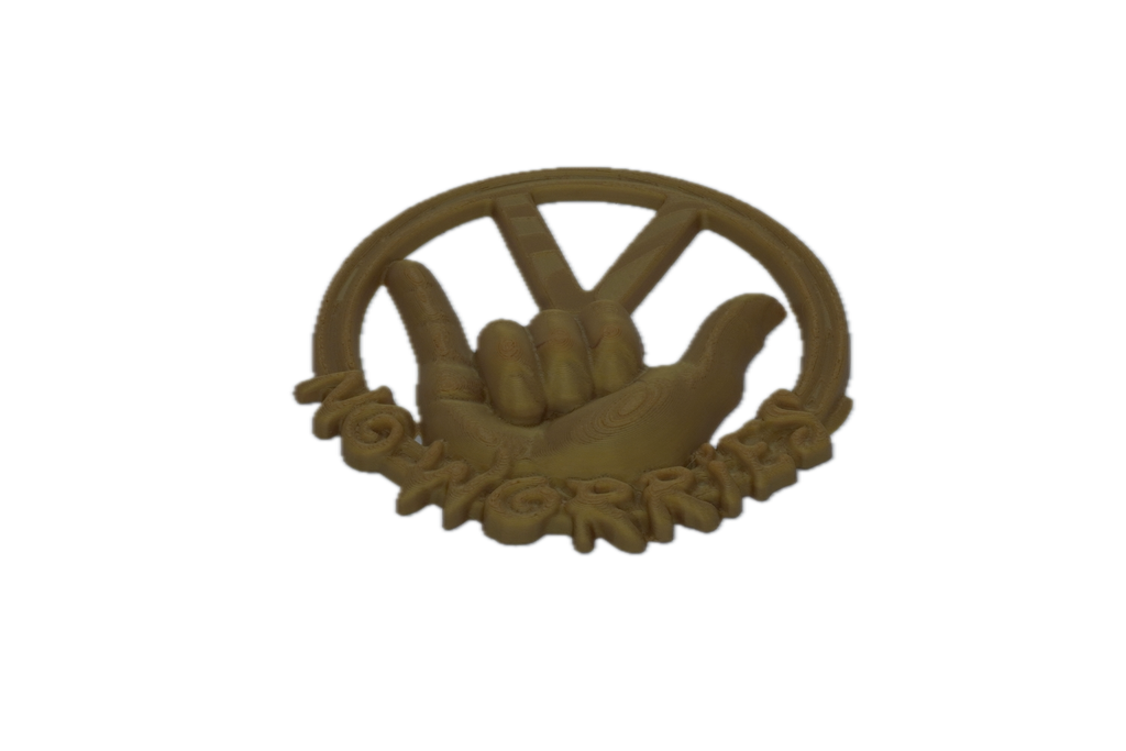 No Worries Emblem | inspiriert vom Käfer & Bulli Klassiker, 3D-gedruckt