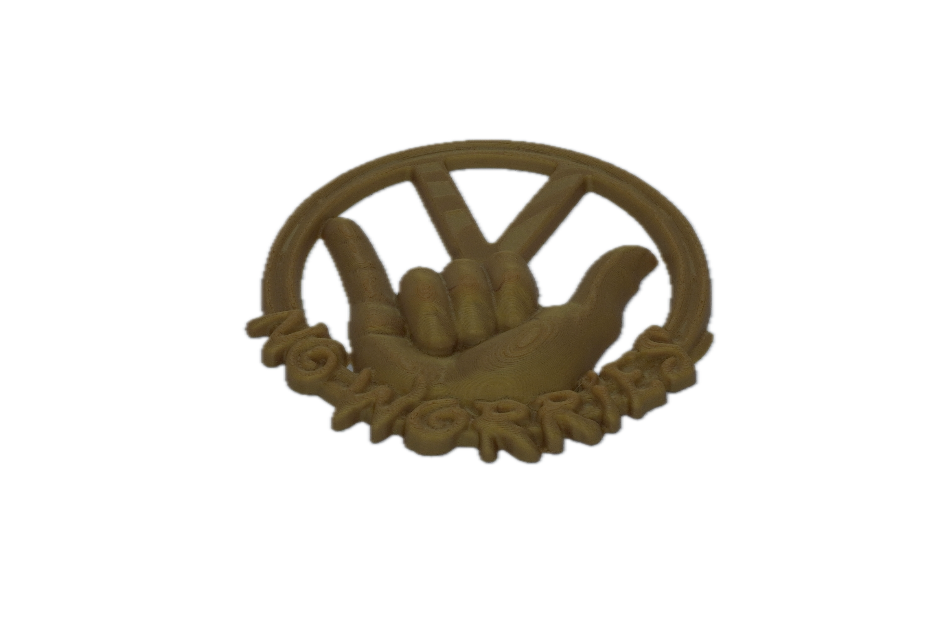 No Worries Emblem | inspiriert vom Käfer & Bulli Klassiker, 3D-gedruckt