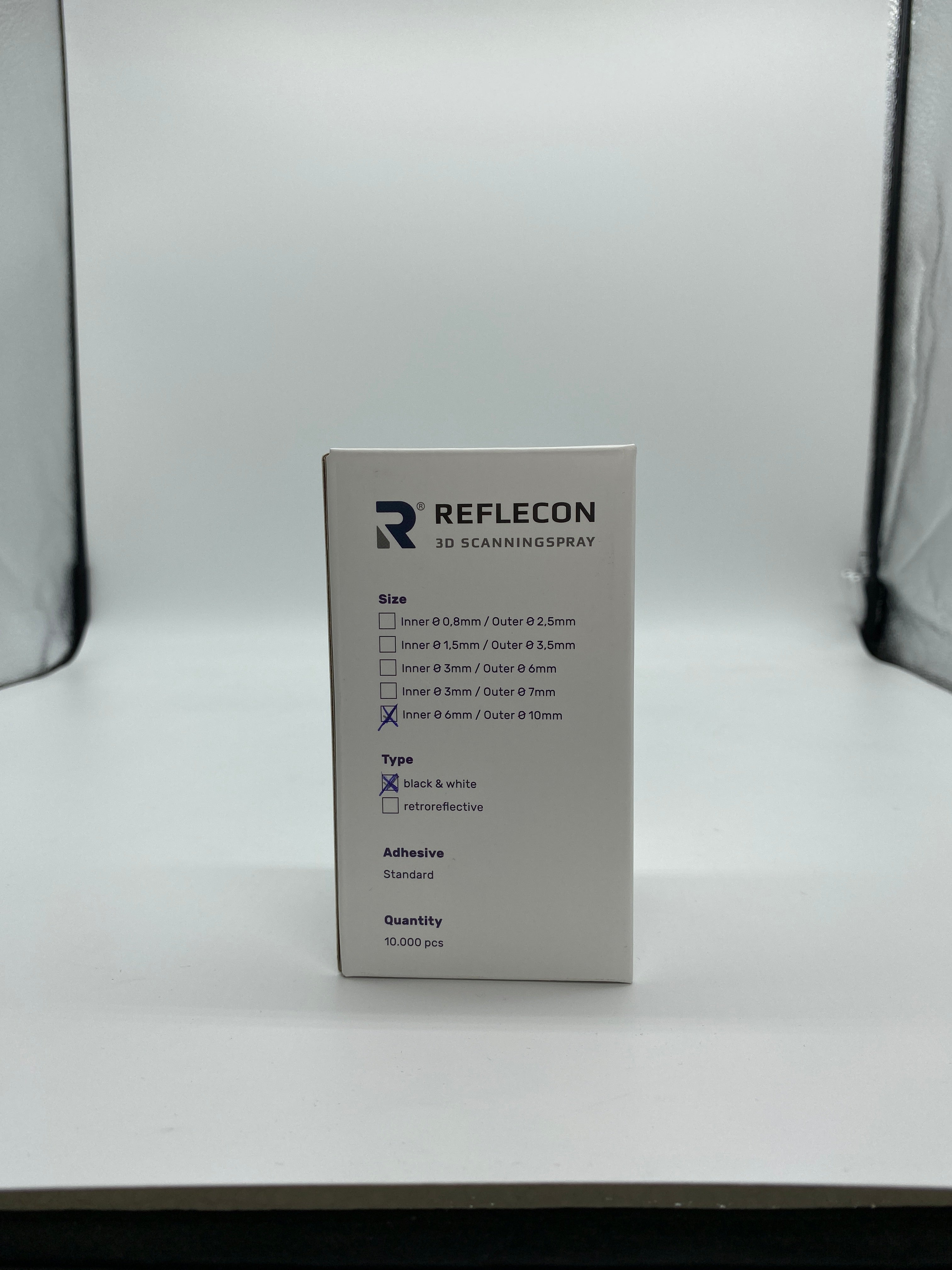 Standard-Haftpunkte 6 mm Schwarz/Weiß geeignet für Strukturlichtscanner 10.000 Stück