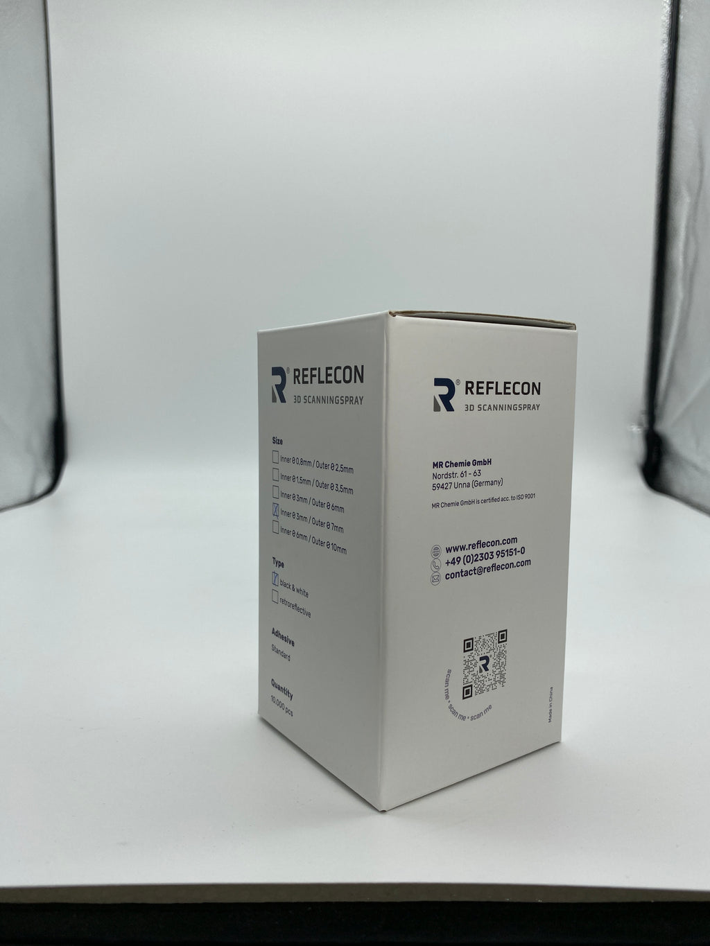 Standard-Haftpunkte 3 mm Schwarz/Weiß geeignet für Strukturlichtscanner 10.000 Stück