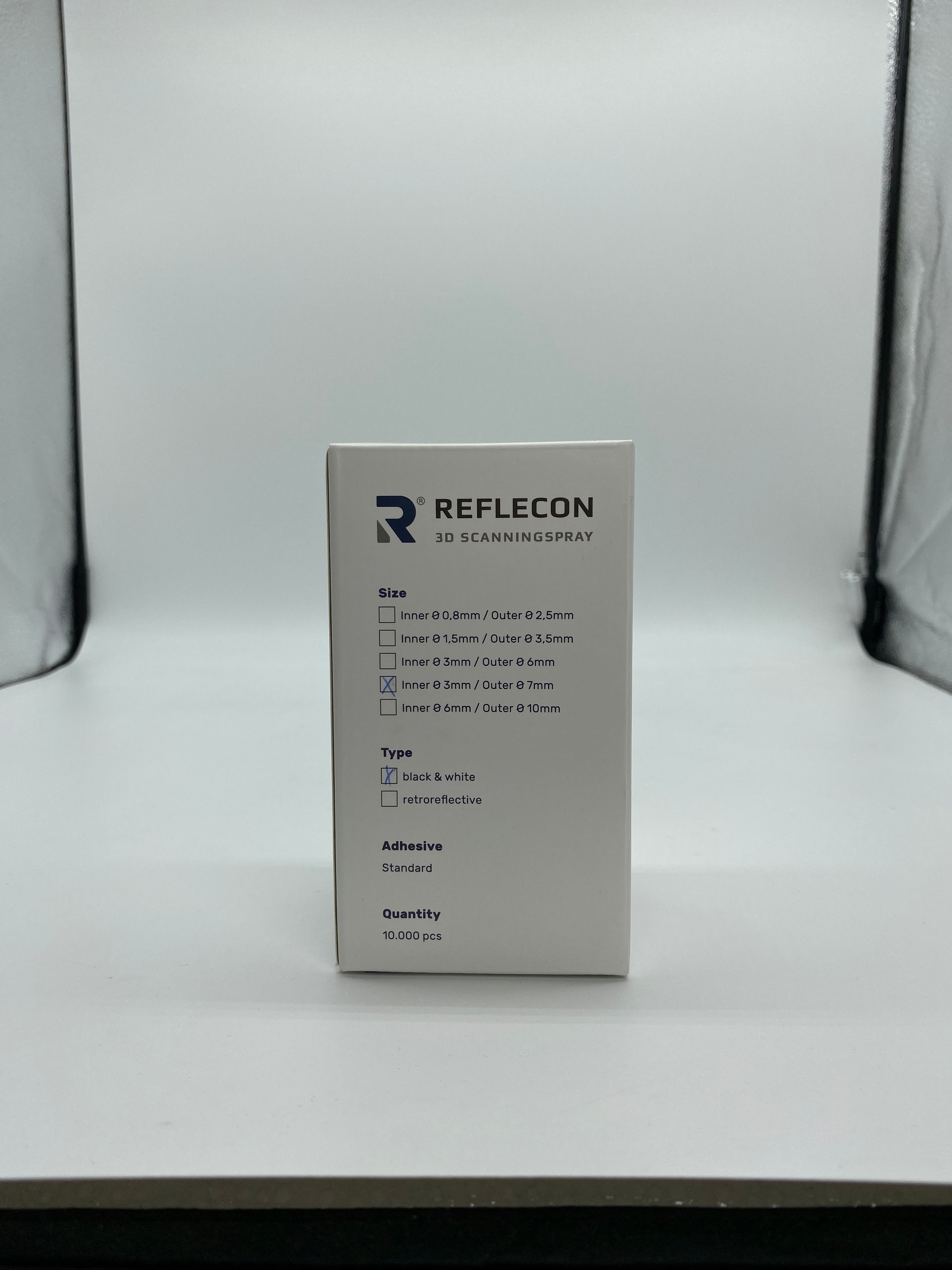 Standard-Haftpunkte 3 mm Schwarz/Weiß geeignet für Strukturlichtscanner 10.000 Stück