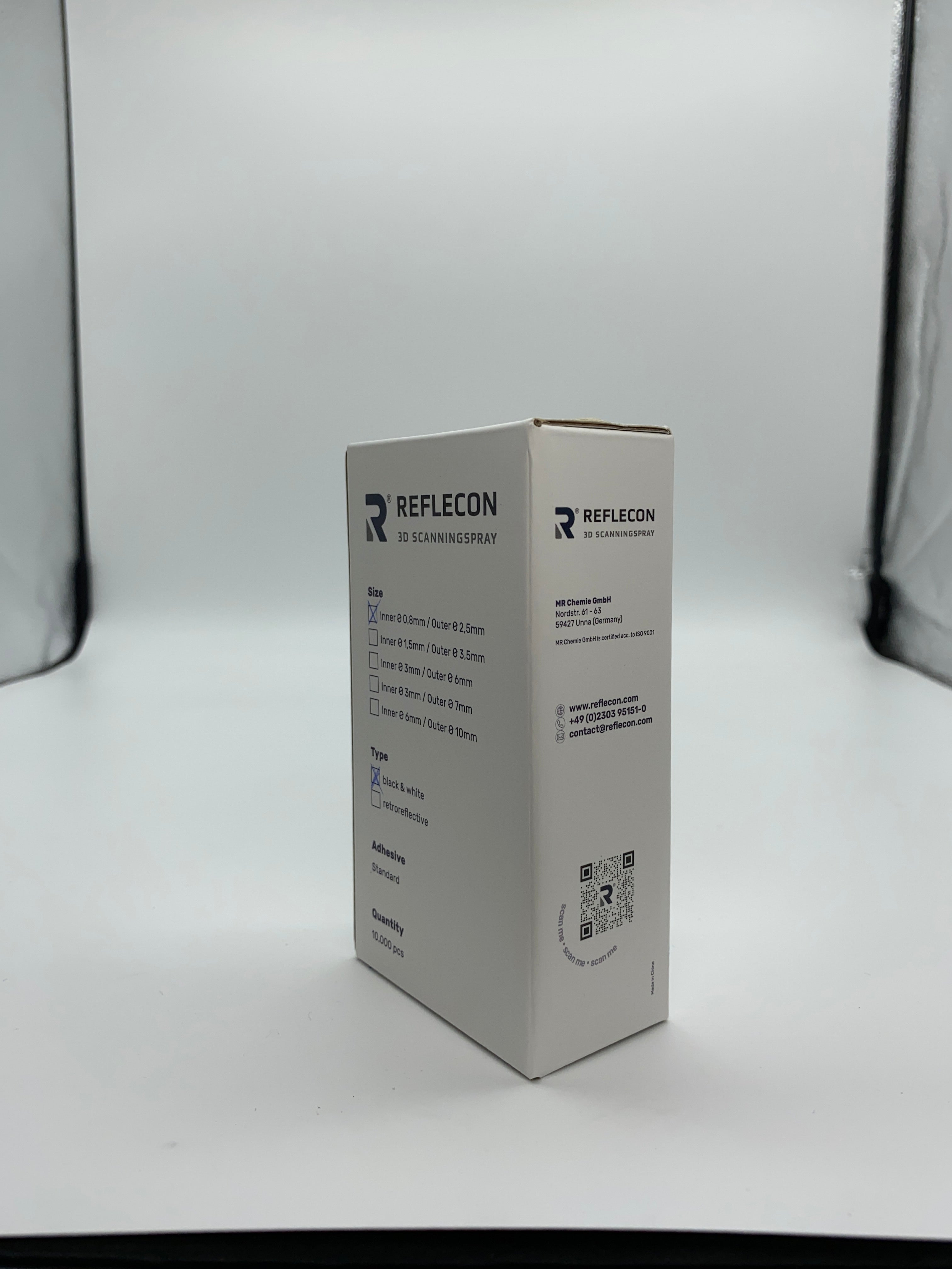 Standard-Haftpunkte 0,8 mm Schwarz/Weiß geeignet für Strukturlichtscanner 10.000 Stück