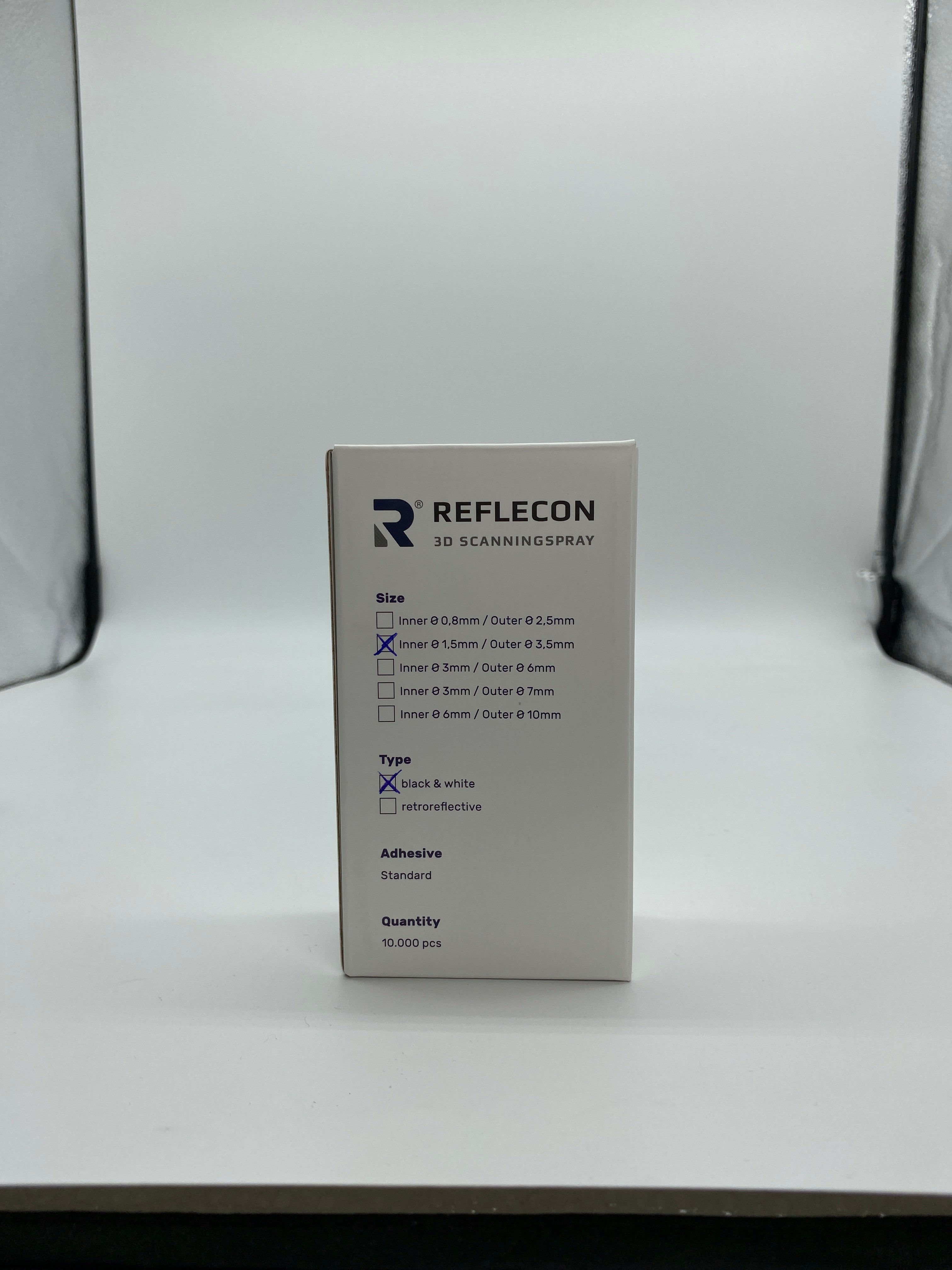 Standard-Haftpunkte 1,5 mm Schwarz/Weiß geeignet für Strukturlichtscanner 10.000 Stück