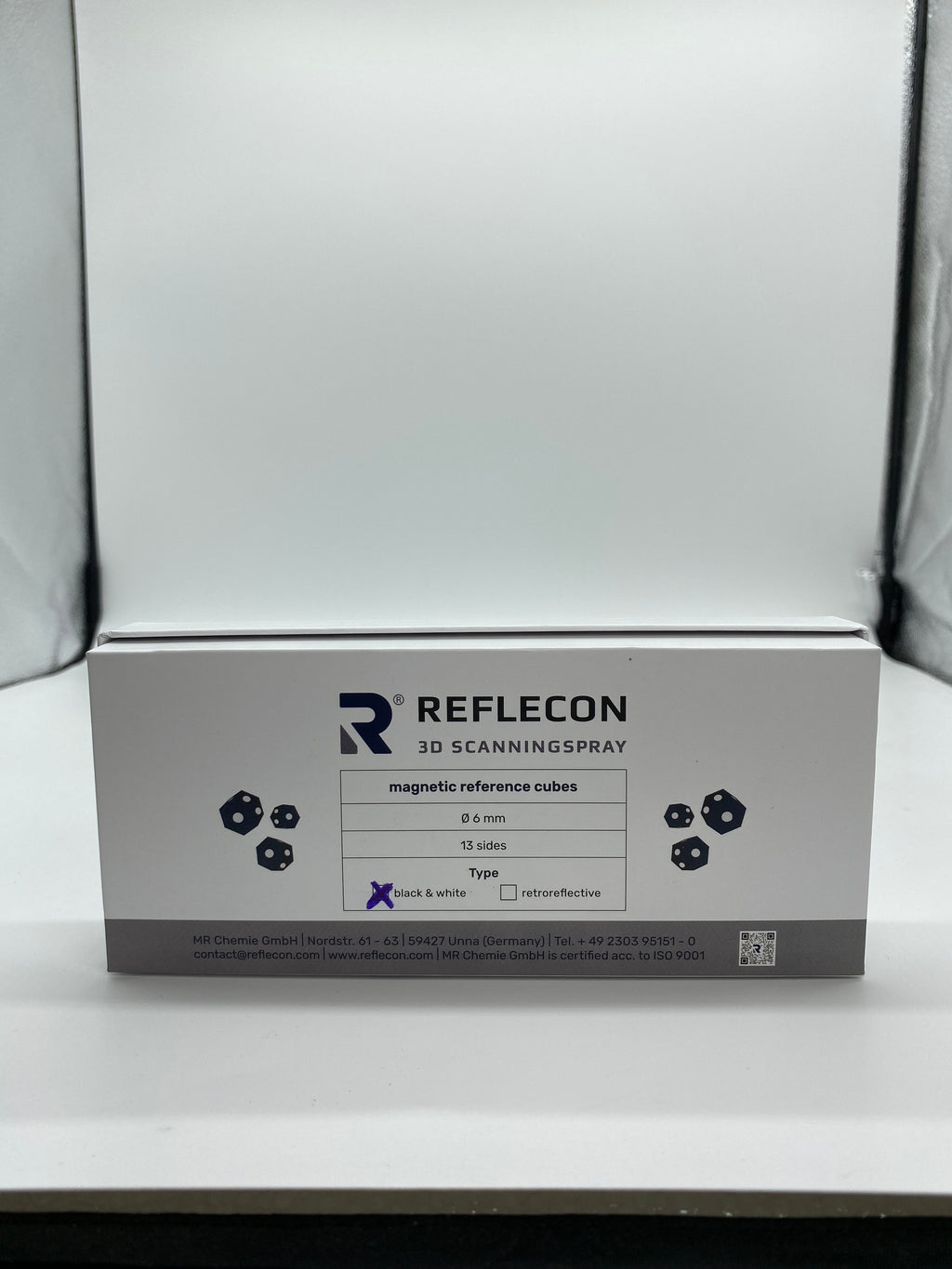 Magnetische Referenzwürfel 6 mm Schwarz/Weiß geeignet für Strukturlichtscanner 10 Stück