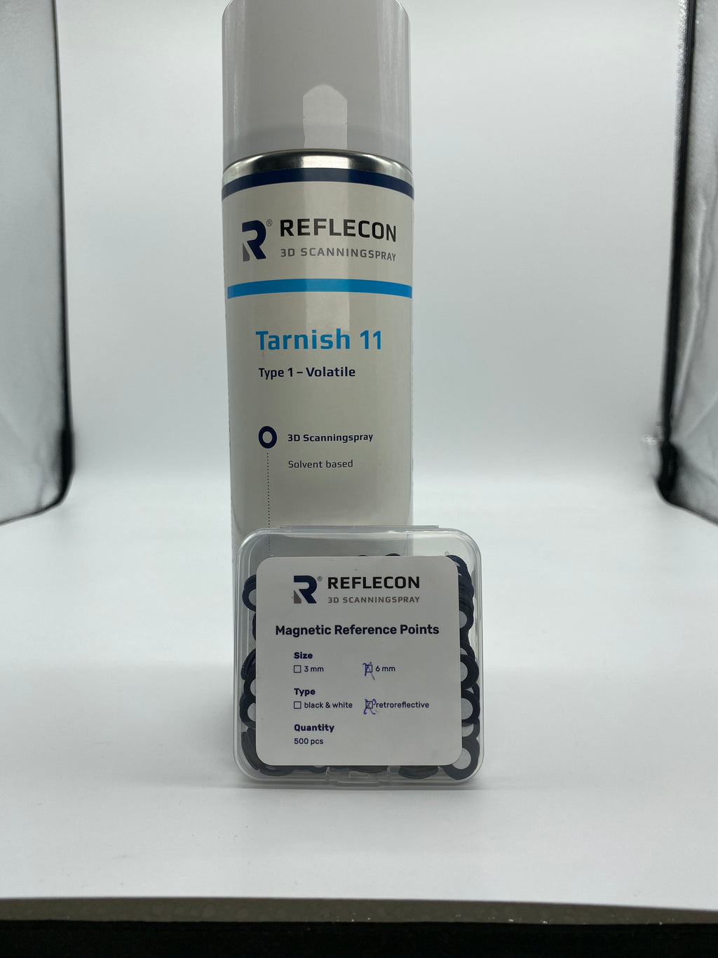 Magnetische Punkte 6 mm Schwarz/Weiß geeignet für Strukturlichtscanner 500 Stück