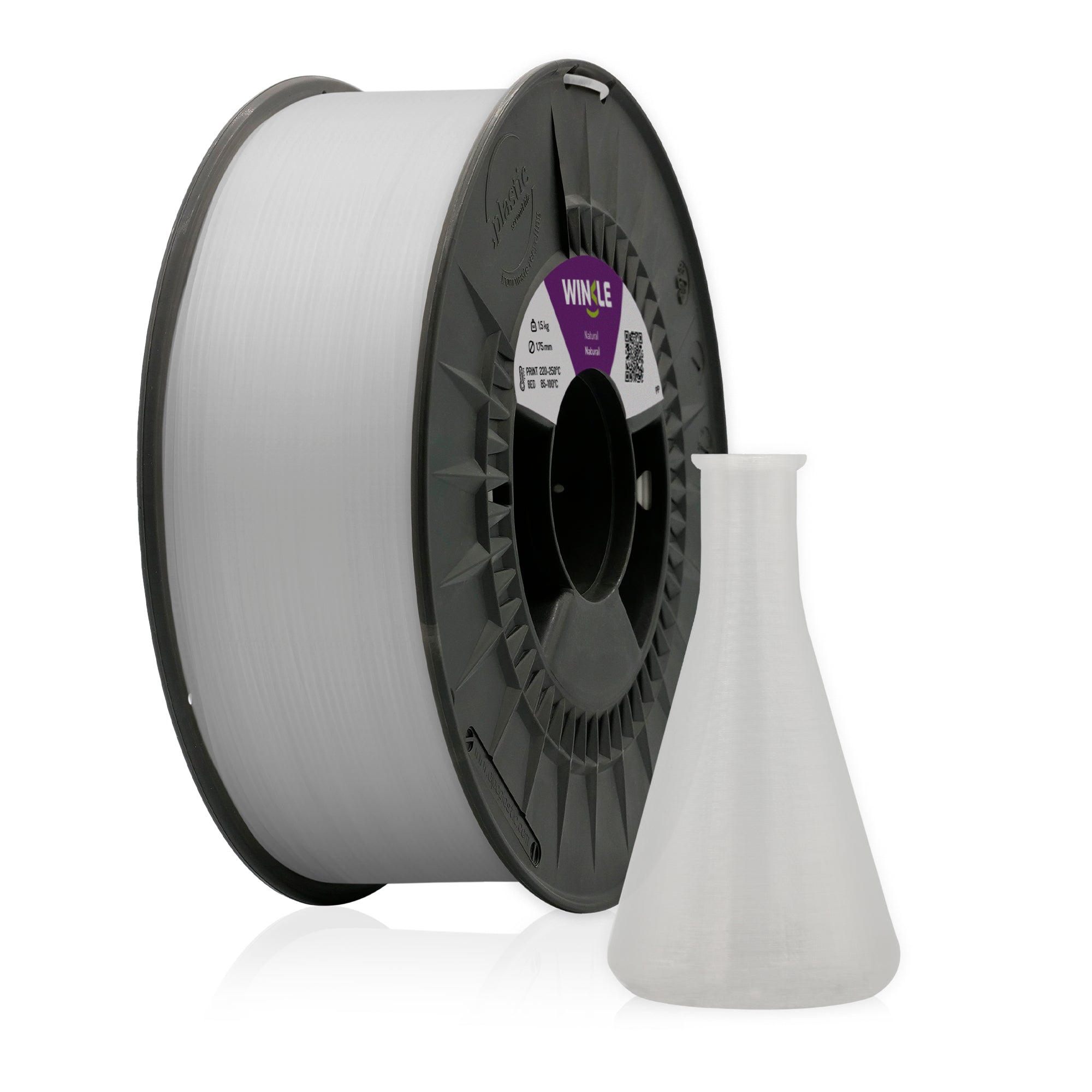 Winkle PP Filament | Leicht, Chemikalienbeständig & Flexibel | Hochwertiges Polypropylen | 1,75 mm | 1 kg | Made in Spain